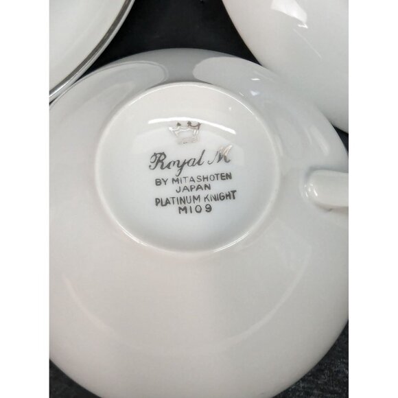 Royal M by Mitashoten Japan Platinum Knight M109 Cup and Saucer Set Lot of 3 - Picture 8 of 8